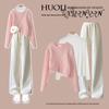 2024 Women's Gentle Style Knitted Sweater & Wide-Leg Pants Three-Piece Autumn/Winter Set
