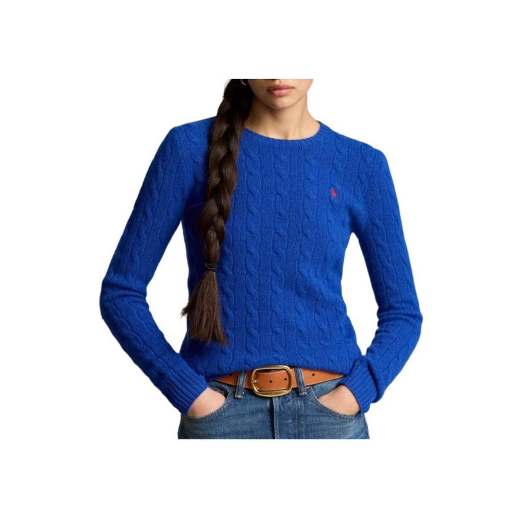 Polo Ralph Lauren Solid Color Embroidered Pony Knit Sweater Women Sweater Blue 580009088