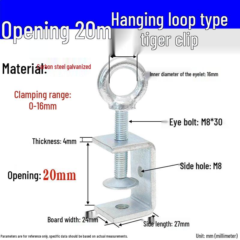 304 Stainless Steel U-Clamp Tiger Clamp with Hand-Tightened Eyebolt
