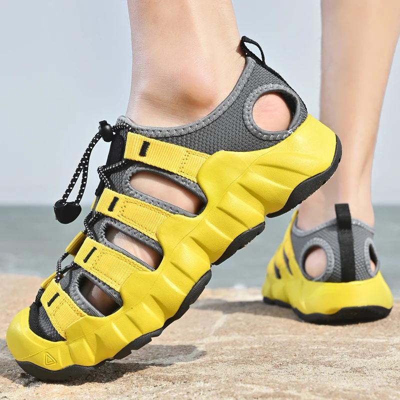 Genuine Leather Summer Men's Sandals Casual Men's Shoes Outdoor Men's Leather Sandals Beach Shoes Roman Style Men's Shoes