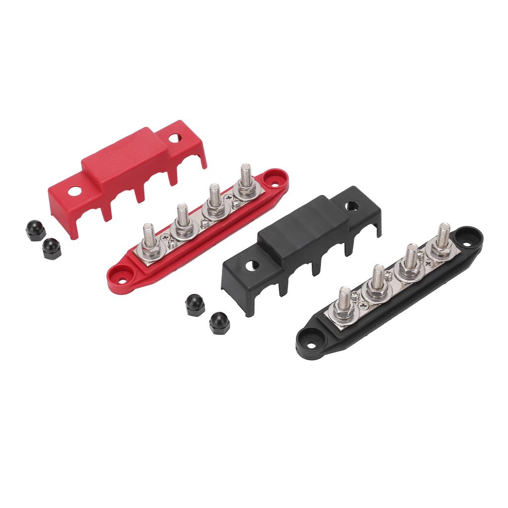 2pcs 4 Post Power Distribution Terminal Busbar Block M10 for 12‑48V Trucks RVs Boats Trailers