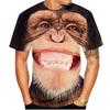 Lässiges Herren 3D Design Parodie Gorilla Lustiges Affen T-Shirt Lustiger Schmollmund Affe 3D Druck Sommer Kurzarmshirt Kinder