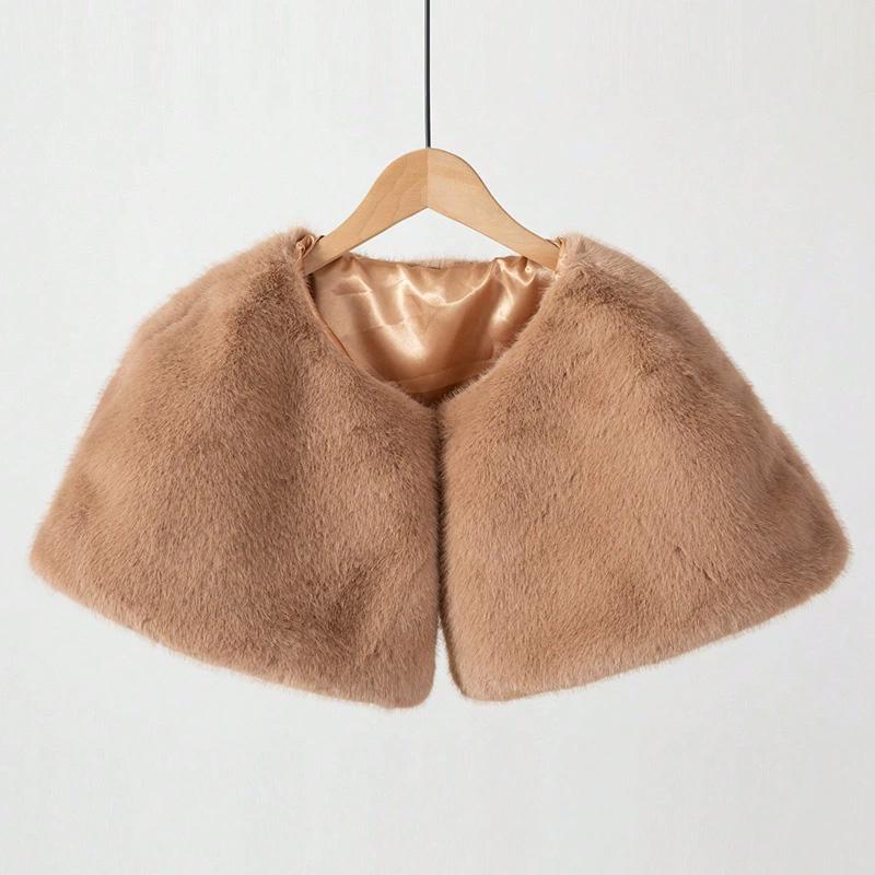 1Pc Polyester Fiber Wedding Dress Wedding Shawl Warm Scarf Dress Accessories Winter Long Hair Fur Shawl Cheongsam