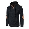 Men Fleece Lined Hoodie Warm Casual Sweatshirt with Button Hood Cozy Thickened Pullover for Autumn Winter Daily Wear Sports School Street