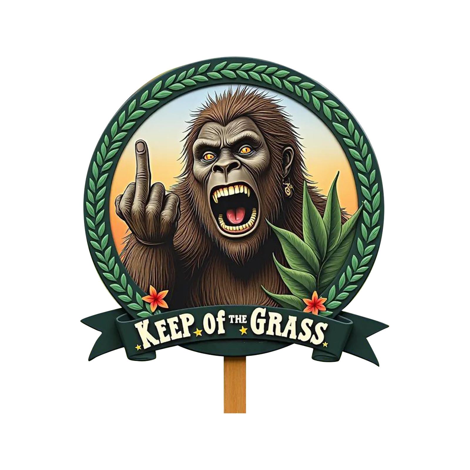 

Orangutan Spoof Sign, Interesting Garden Ground Decoration, Suitable For Courtyards, No Treading One Size