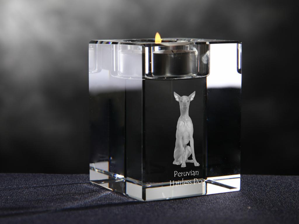 Peruvian Hairless Dog, Peruvian Viringo, Naked Dog – Candle holder with dog photo, crystal tealight holder | Art-Dog