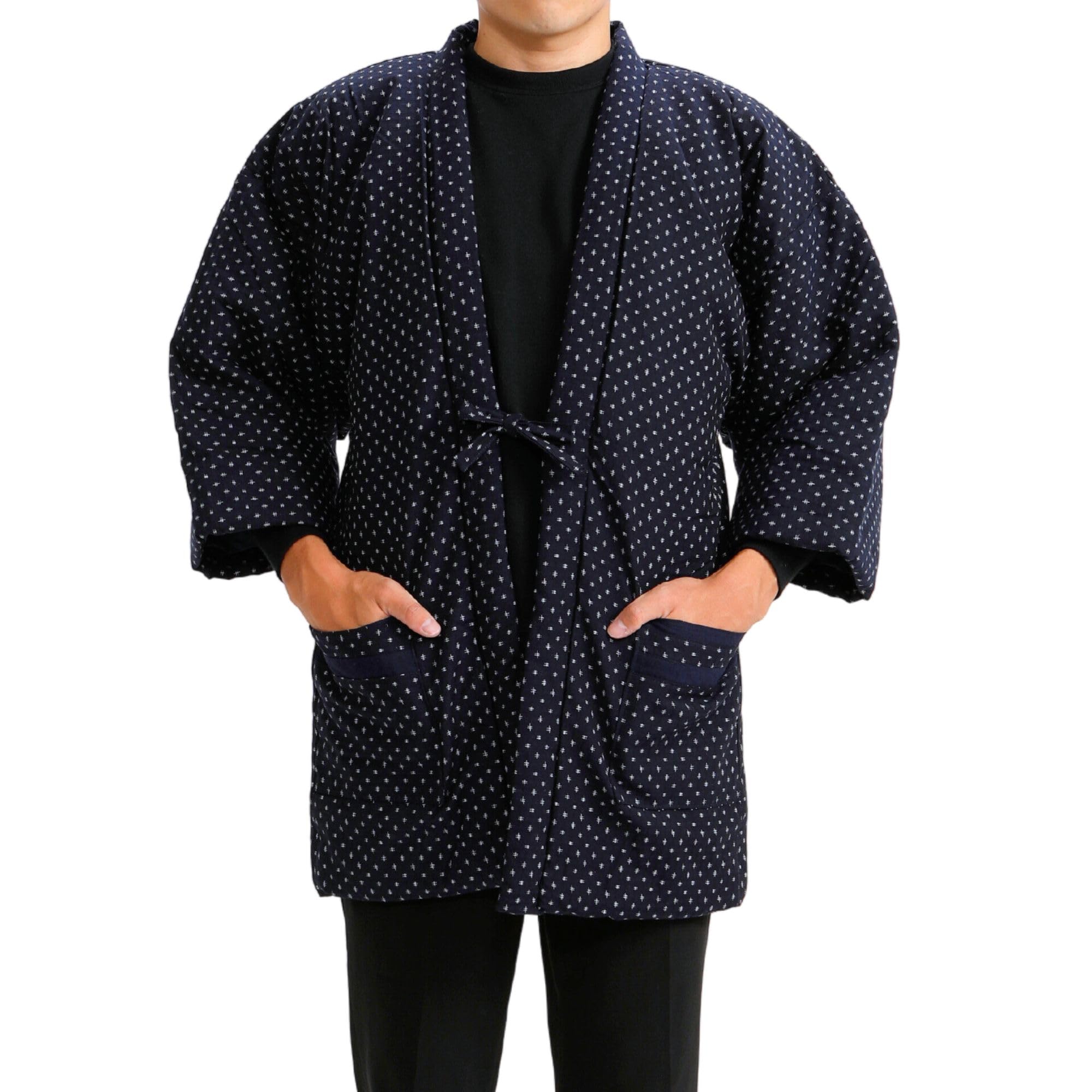 

Эдотэн Хлопковый хантэн (Чанчанко) (Сделано в японии) Ткань Куруме темно-синий (Свободный размер)