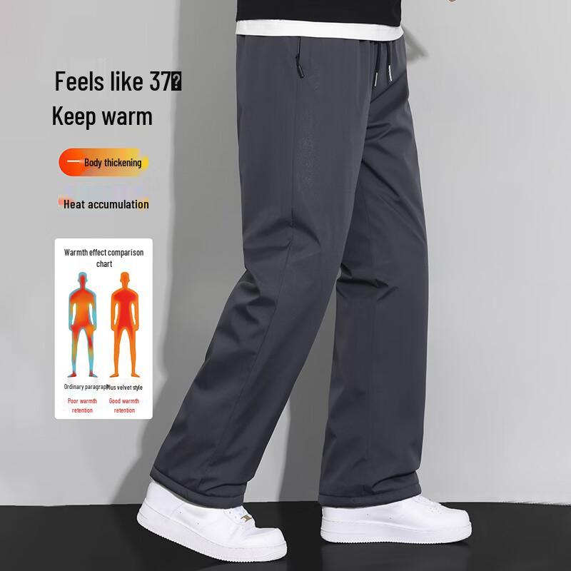 Langsha Men's Thermal Fleece Pants with Graphene Knee Support