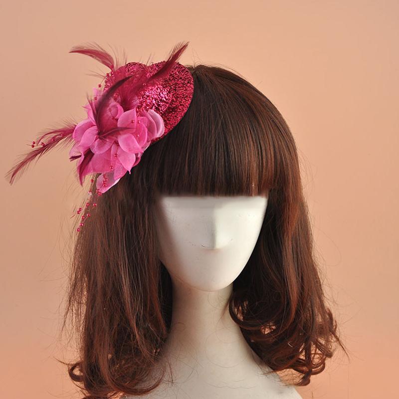 1 Stück Haarspangen Feder Damen Haaraccessoires Blumenmädchen Fascinator Hut Kopfschmuck Perlenbesatz
