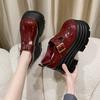 Fashion Patent Leather Spring Motorcycle Chelsea Boots Pumps Knee High Fashion Punk Ankle Platform Fashion Women Autumn Shoes
