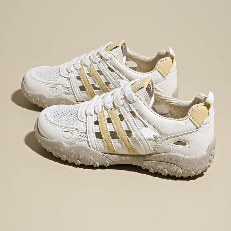 Fashion CRLAYDK Womens Hollow Out Summer Shoes Walking Lace Up Outdoor Hiking Sneakers Casual Breathable Mesh Sport Tennis for Lady