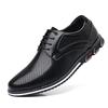 2025 Men's Plus Size Lightweight Leather Lace-up Casual Shoes - Fashionable All-Season Style