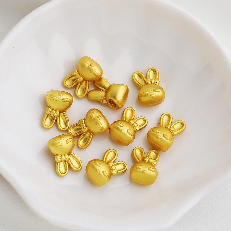 Gold-Plated Zodiac Rabbit Spacer Bead for DIY Charm Bracelets