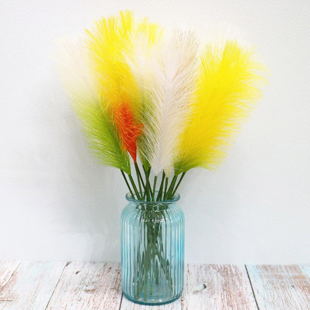 10pc Artificial Pampas Grass Branch Simulated Wedding Decors Realistic Indoor Table Centerpieces for Wedding Party