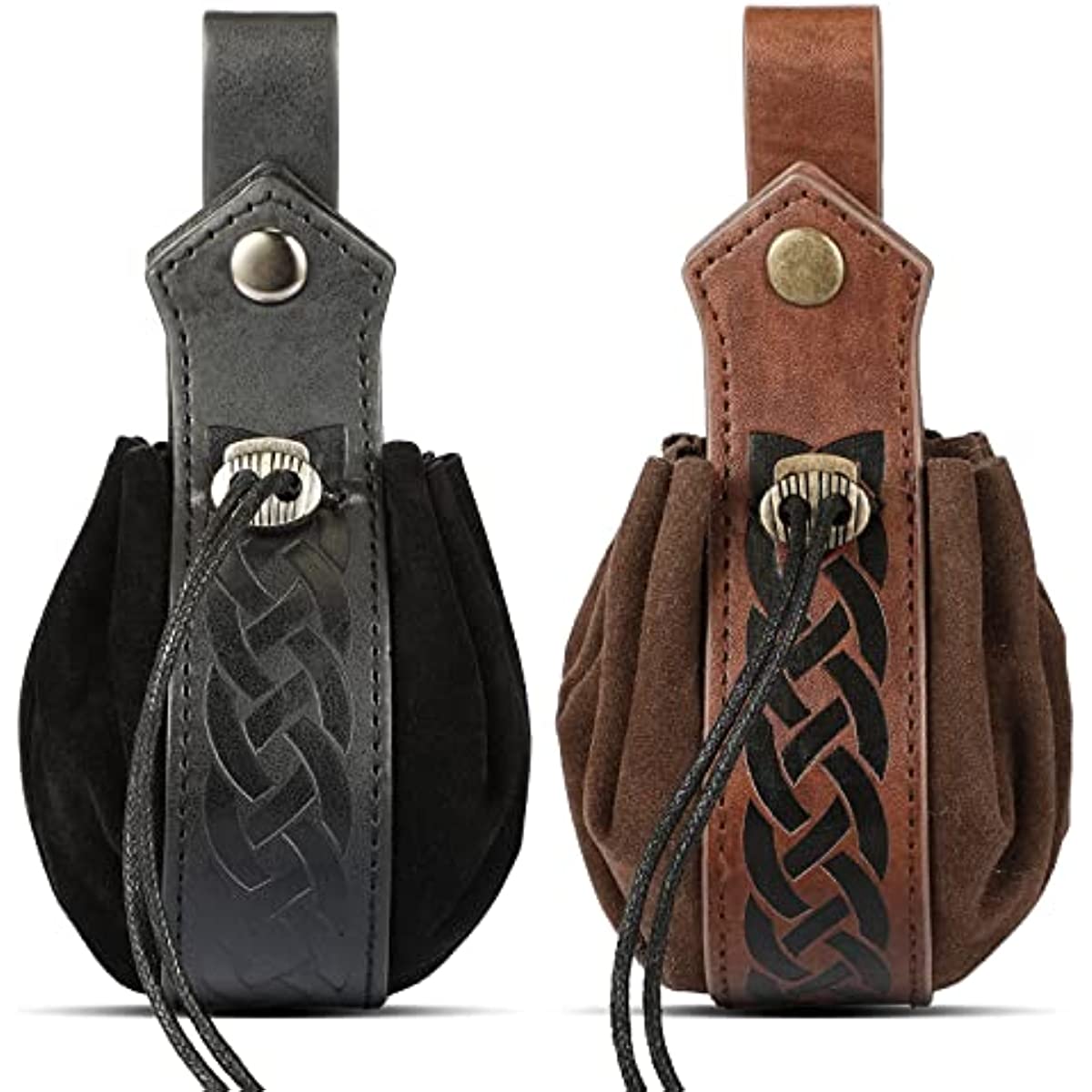 

2 шт., средневековая сумка из искусственной кожи, портативный кошелек на шнурке, средневековая сумка на ремень, винтажная сумка на ремень, сумка для игральных костей для мужчин и женщин, аксессуары для костюмов