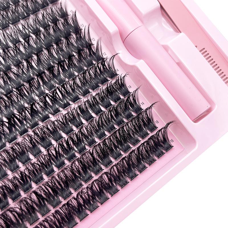 30D40D100D Segmented False Eyelashes Natural Dense Curled Single Cluster Self-Adhesive Eyelash Set