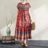 Dress for Woman Cotton Summer Plus Size Loose Floral Vintage Casual Printed Soft Long Holiday Dresses