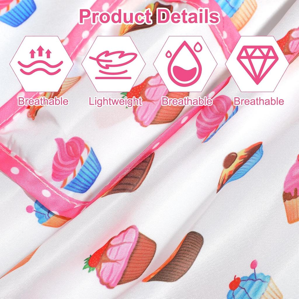 Chef Hat and Apron Set for Kids, Pink Sweet Cake Cooking Apron, Kids Aprons for Cooking, Adjustable Toddler Aprons with Pocket, Stocking Stuffer,