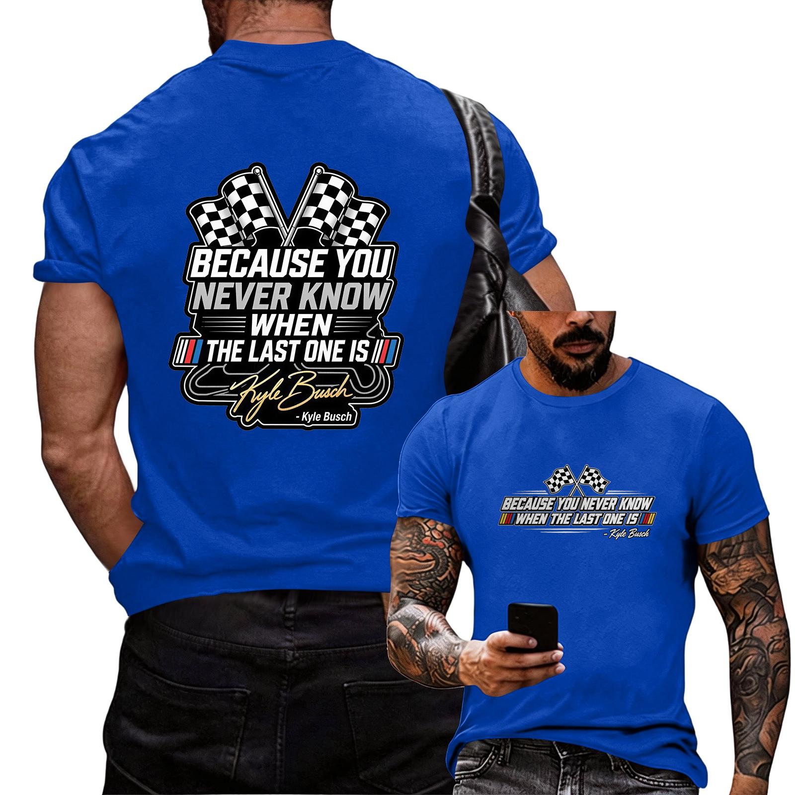 Men s Short Sleeve Crew Neck T-Shirt Lightweight Cotton Blend Casual Fit Graphic Print Racing Inspired Design XXXXXL