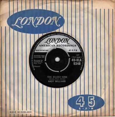 7-Zoll-Schallplatte ANDY WILLIAMS - The Bilbao Song 45HLA9348 London Records, 1960 UK Pop Gebraucht
