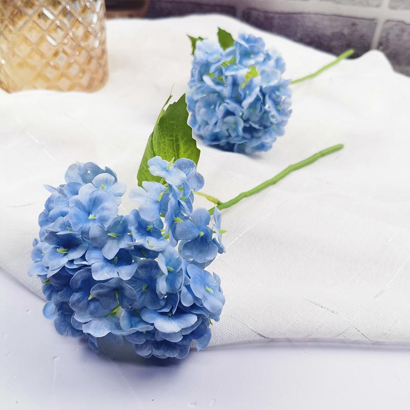 Realistic Hydrangea Single Head Fabric Flower for Dining Table Decor