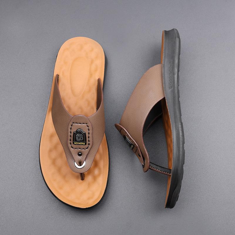 2025 été nouveau pantoufles pour hommes tongs à une pédale confortables et faciles à porter chaussures de plage à rinçage sandales 8390