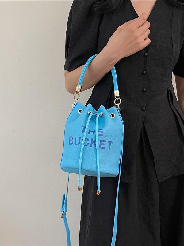 Women's Retro Fashion Bucket Bag - Single Shoulder & Crossbody Handbag