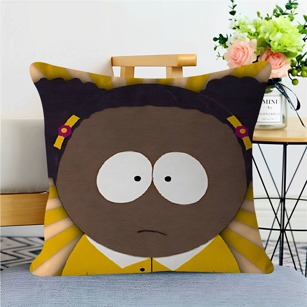 Cartoon S-South-Park Pillow Covers Cartoon Sofa Decorative Home Double-sided Printing Short Plush Cute Cushion Cover