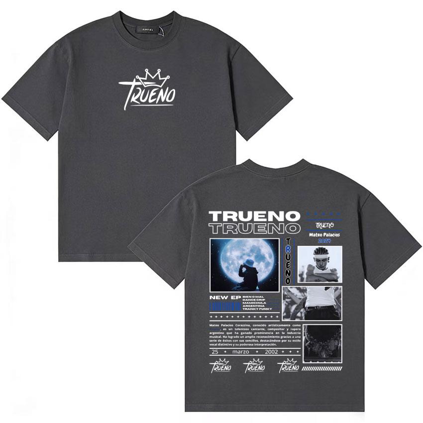 Rapper Trueno Harajuku Graphics Short Sleeve Tee Shirt Unisexs Womens Cotton Summer Clothing Popluar Oversized Y2K Tshirts Unisex