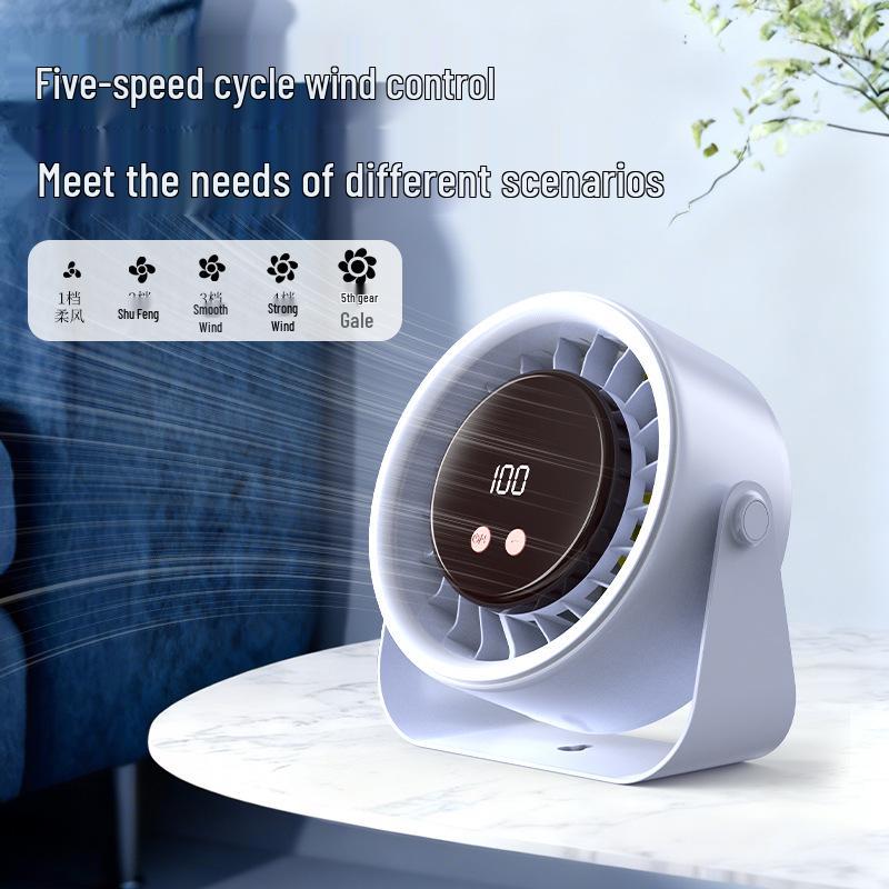Rechargeable High-Speed Quiet Turbo Fan: Wall-Mountable & Desktop Use for Kitchen or Bathroom