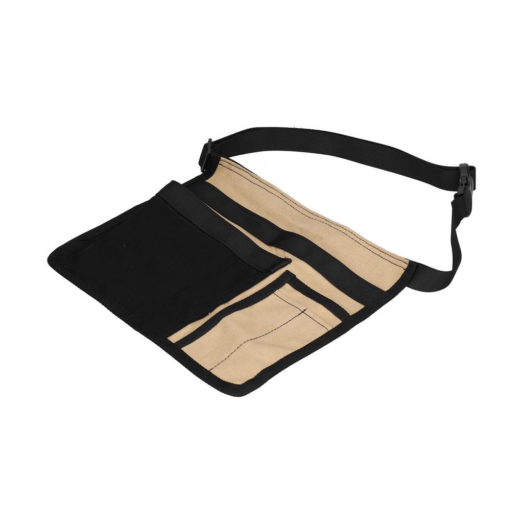 Tool Waist Bag Lightweight Multi Pocket Oxford Cloth Waist Tool Pouch for Garden Climbing Outdoor(Black  Khaki )