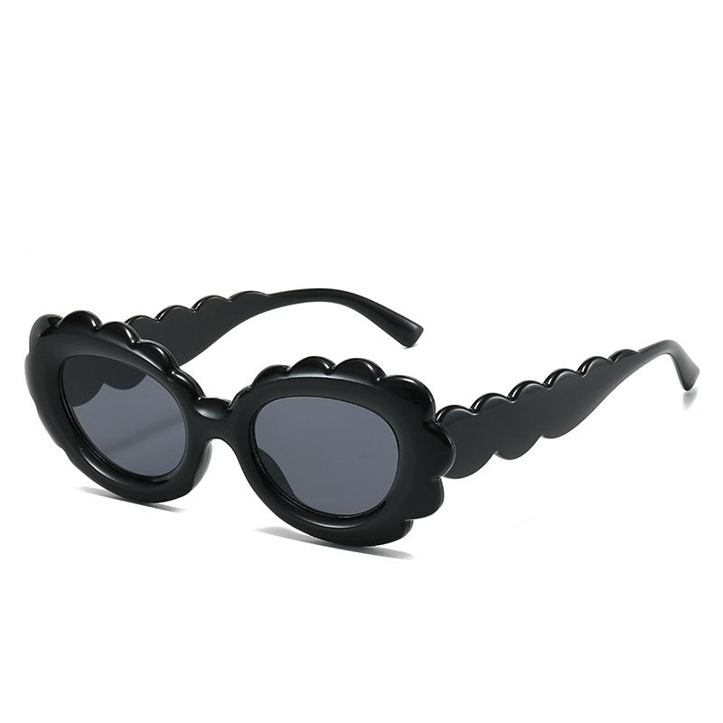 

y2k Vintage Big Frame Flower Ripple Sunglasses Women For Men Luxury Brand Designer Sun Glasses Punk Popular Purple Pink Eyewear