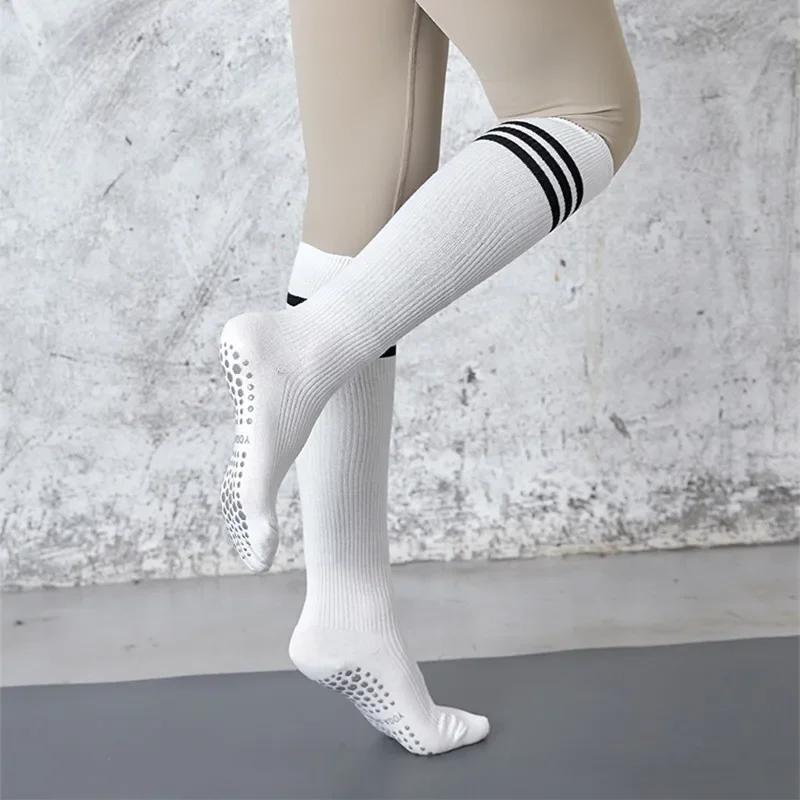 Yoga Socks Casual Striped Professional Silicone Non-slip Pilates Socks Stockings Women Soft Cotton Breathable Dance Sports Socks