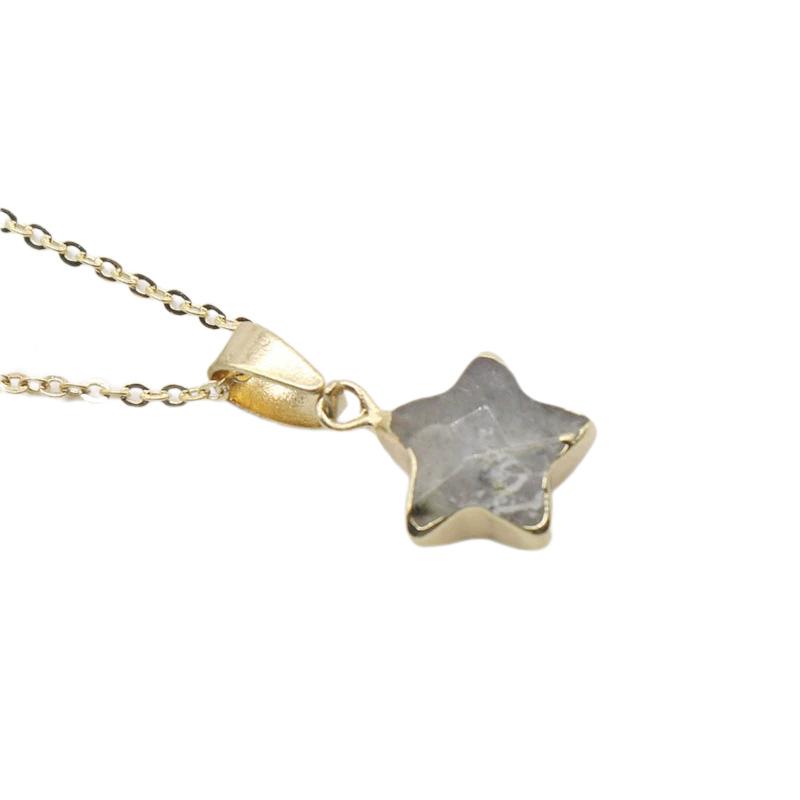 Fashion Gold Plated Stones Star Pendant Necklace Cute New Creativity Stone Charms Necklace Jewelry for Women Gift