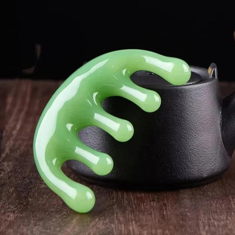 2pcs Heart-Shaped Resin Body Massager Gua Sha Board - Five-Tooth Round Head Meridian Comb Scraping Massaging Comb,Facial Head M