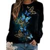 Fashion Butterfly Flowers Women Round-neck Sweatshirt 3D Print Streetwear Autumn Y2k Sweatshirts Pullovers Woman Clothing Tops