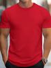 Mens Modal Short Sleeve Solid Color T-shirt Casual Classic Shirt Top