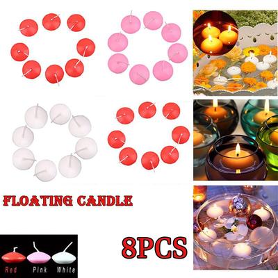 8 ks Romantická dekorace Plovoucí svíčky Kulaté bezdýmné svíčky Svatba Oslava Domov Hotel Dekor Rekvizity