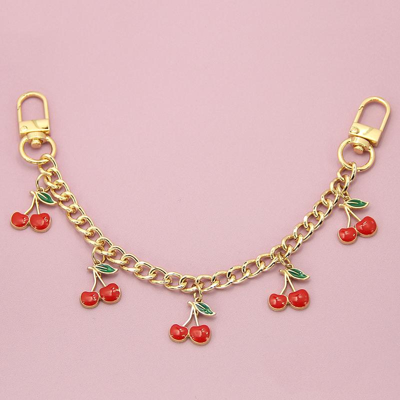 

Yogodlns Fashion Temperament Glass Stone Red Cherry Chain Jewelry Bag Hanging Jewelry Bag Charm Bag Accessories red cherry красный