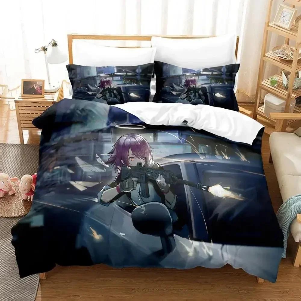 Kawaii Anime Arknights Bedding Set Single Twin Full Queen King Size Bed Set Aldult Kid Bedroom Duvetcover Sets 3D Bed Sheet Set