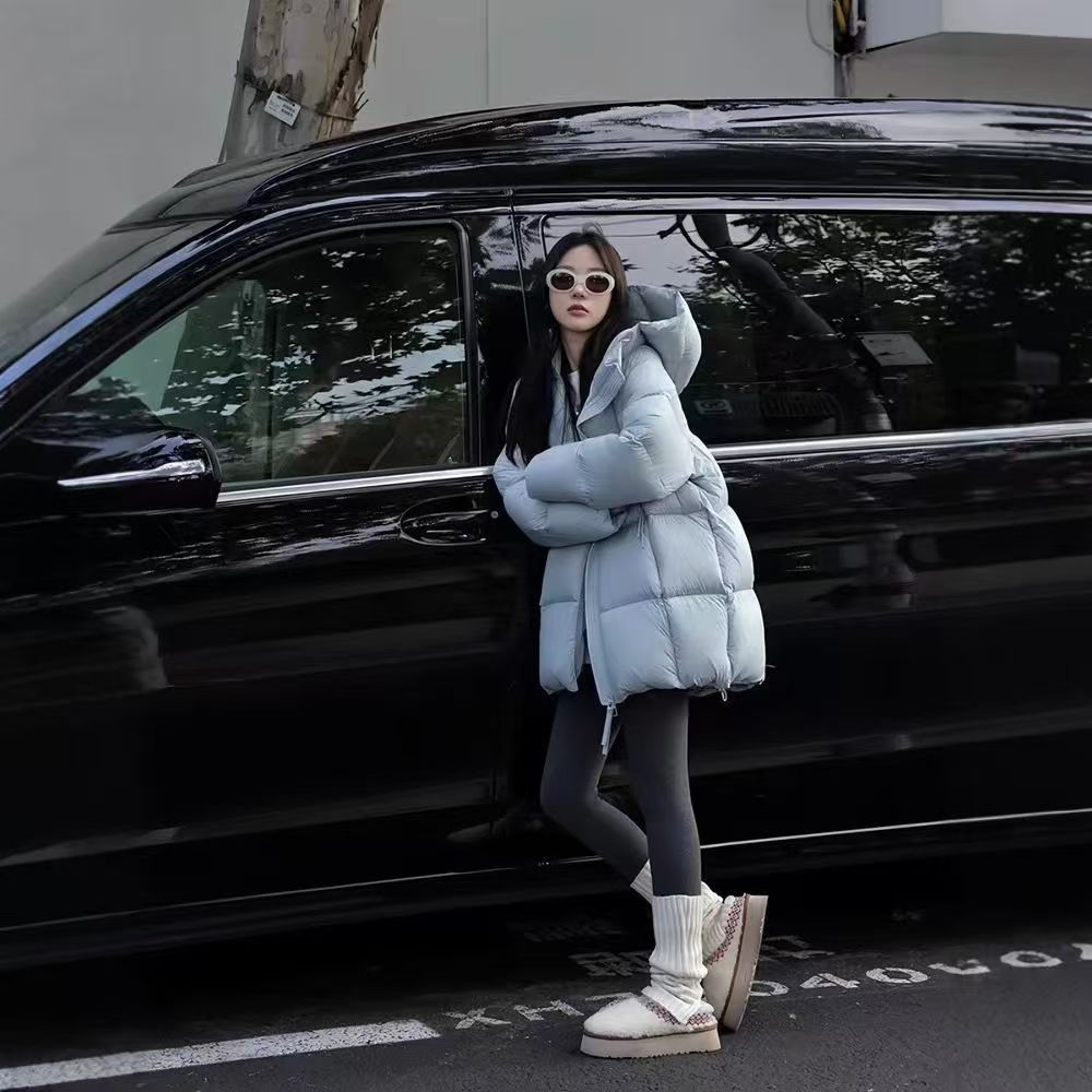 Solid color seasonal warm three-dimensional down cotton clothes hooded short small bread clothes