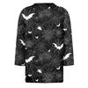 Womens Casual Loose Fit Halloween Print T Shirt Round Neck Three Quarter Sleeve Blouse Comfortable Everyday Wear
