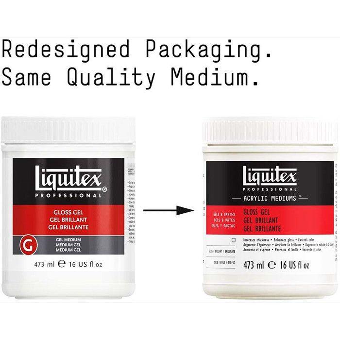 Additif Gel Brillant - LIQUITEX - Taille M - 473 Ml - Professionnel - Mixte