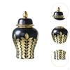 Ceramic Ginger Jar Table Centerpiece Remembrance Gift Art Crafts Storage Canister Flower Vase for