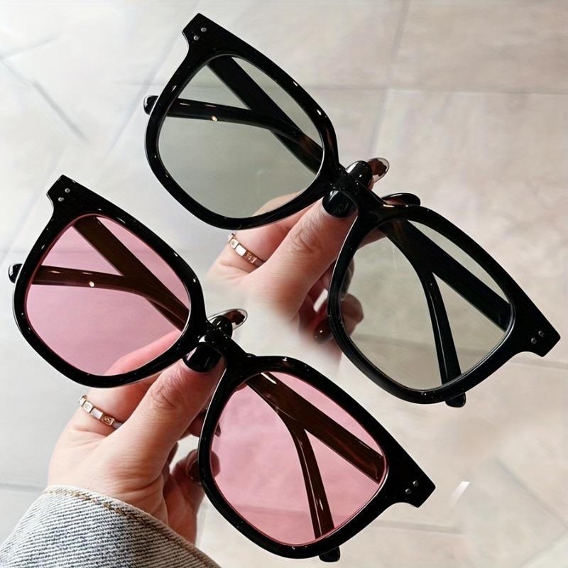 

2pcs Classical Square Frames Dressing Eyeglasses for Female Multiple Colors Available Suitable for Stylish Shows and Daily Wear