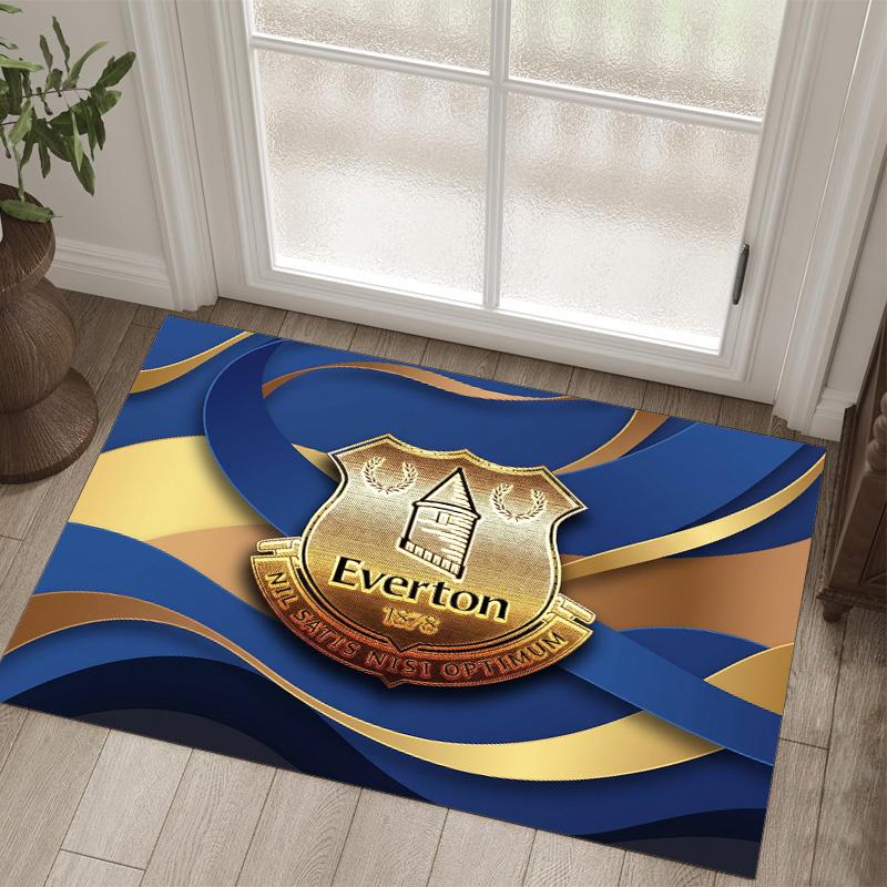 Everton Football Design Crystal Velvet Carpet Cozy Non?Slip Printed Rug For Bedroom Living Room Entrance