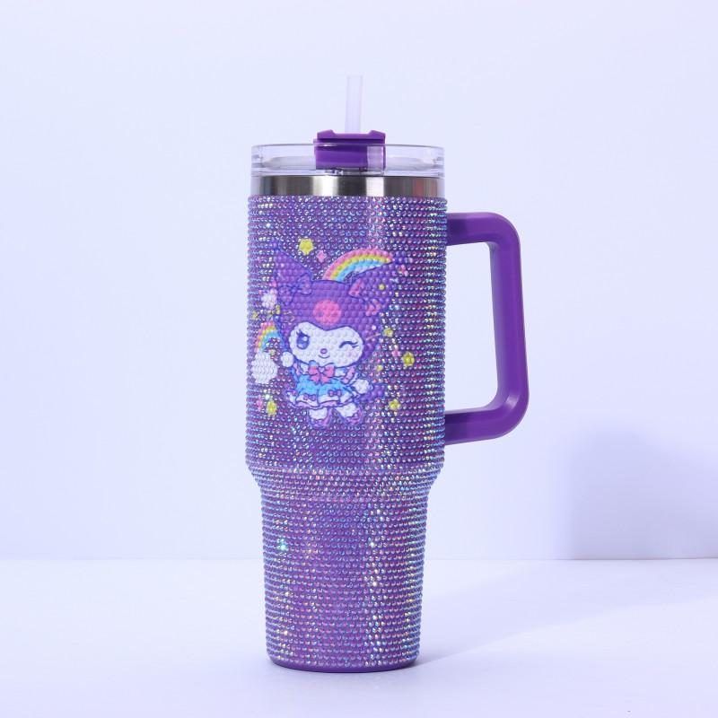 40oz Insulated Car Mug With Handle Accent 304 Stainless Steel Leak-Proof Travel Cup Home Office Outdoor Sports