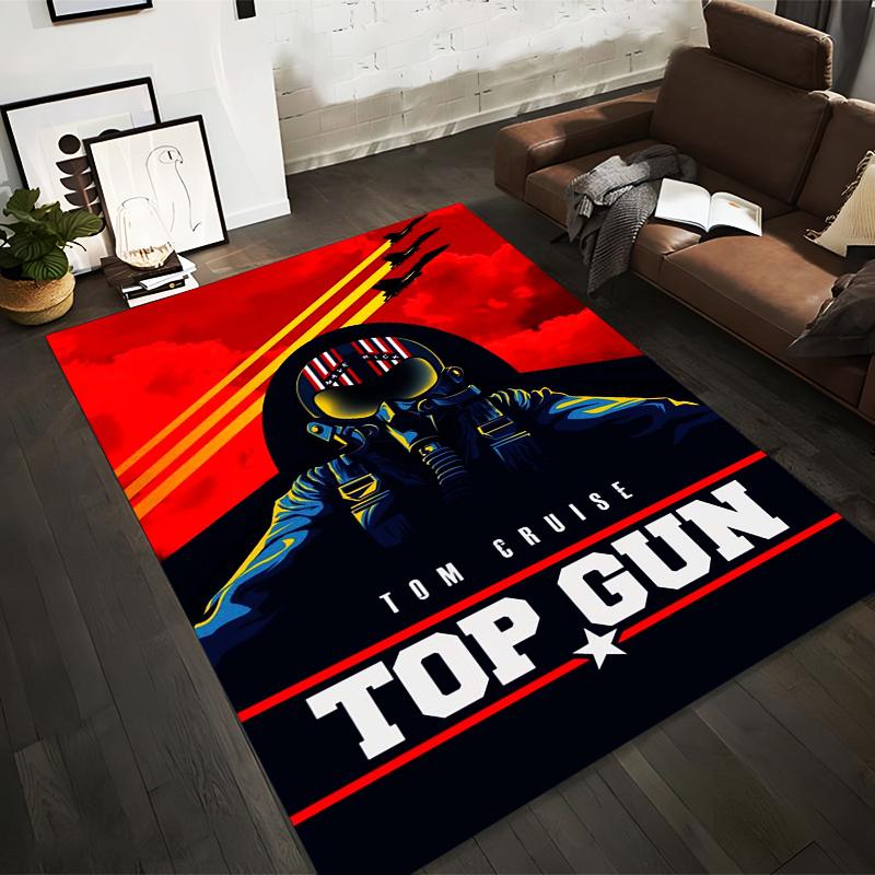 

Top Gun Movie-Themed Carpet with Fighter Pilot Helmet Design Suitable for use as an anti-slip for living room bedroom sofas 40x60cm( 15x23in )