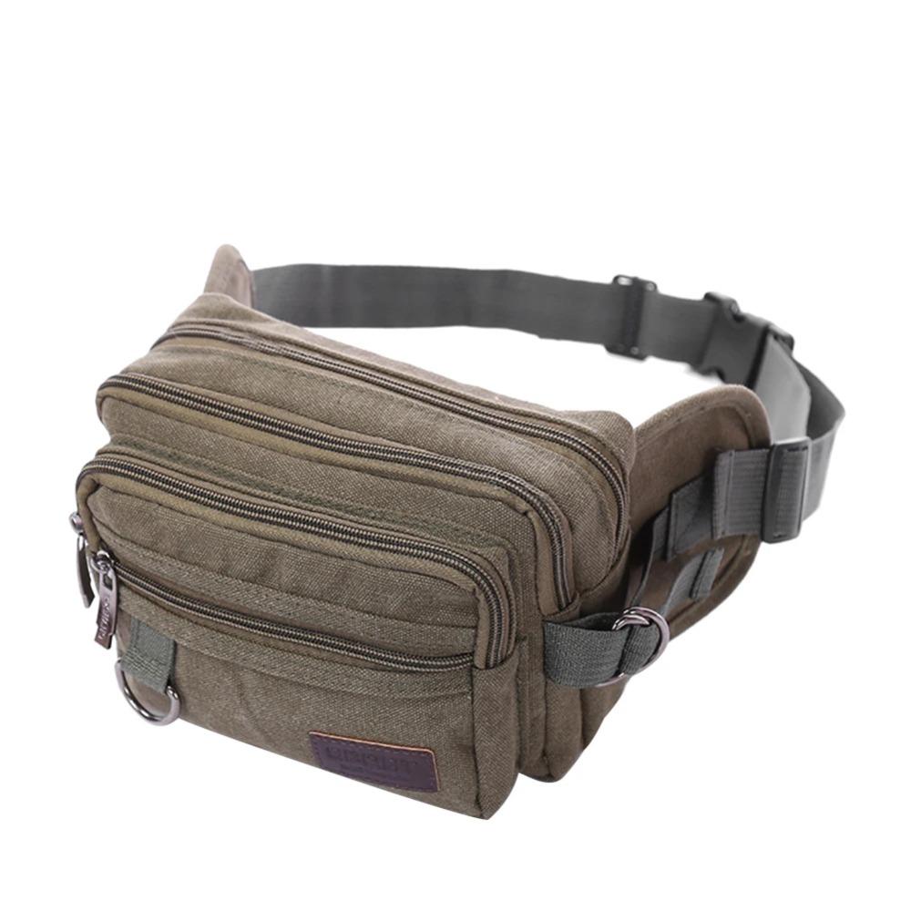 Multi-Function Multilayer Waist Packs Large Capacity Fanny Pack Casual Canvas Chest Bag  Unisex