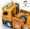 Huang Yem Construction Vehicle Toy, Crane, Construction Truck, Work Vehicle, Alloy Construction Car with Telescopic Boom and Light and Sound Effects,
